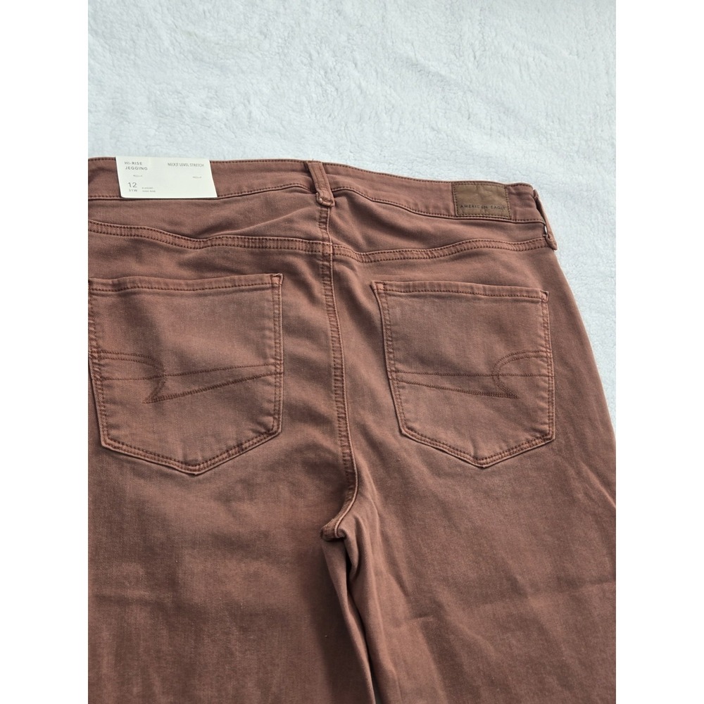 American Eagle Women Jeans NWT Size 12 X Short Rust Brown Grunge Next Level Strc - Picture 3 of 10